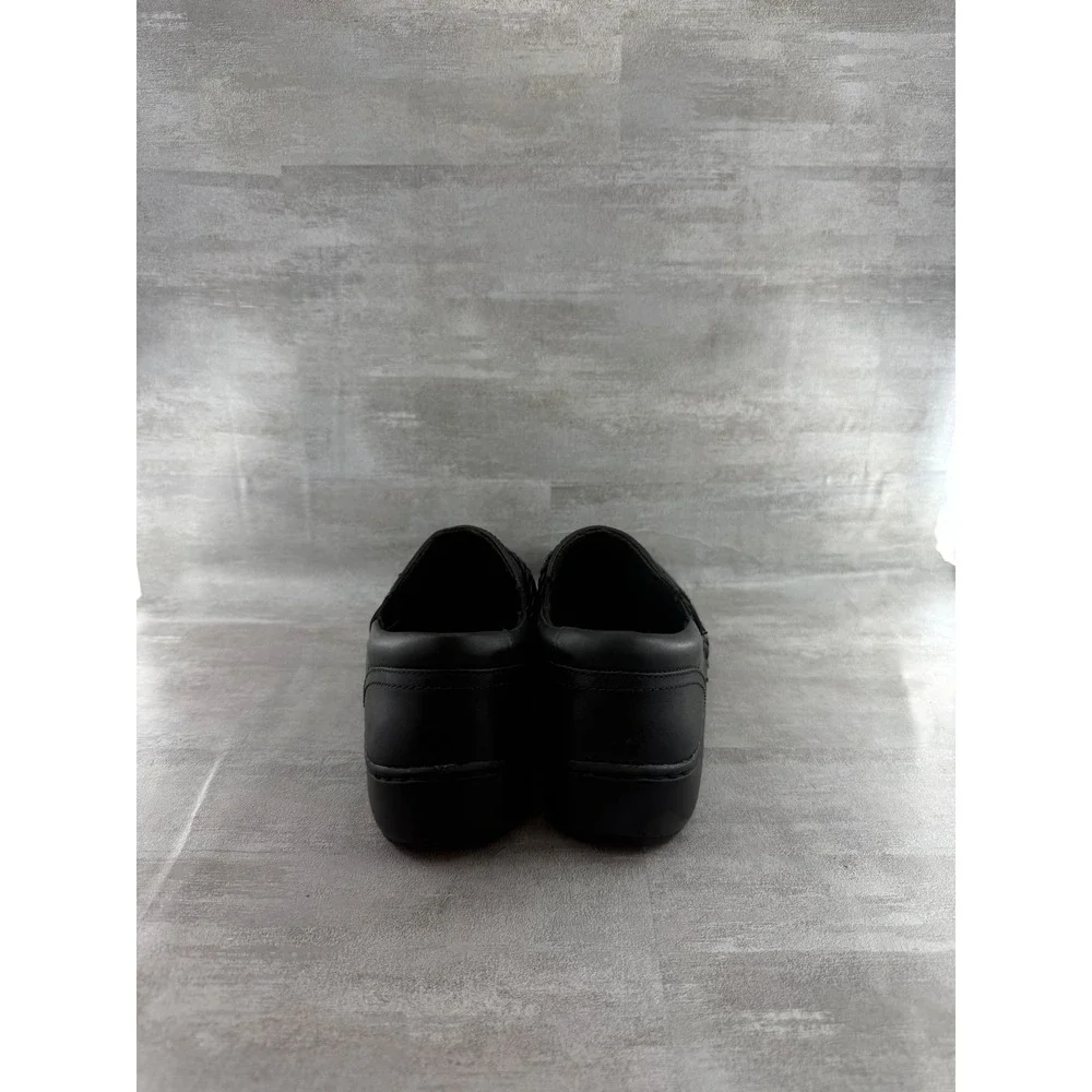 Clarks Collection Black Leather Pleated Braided Loafers Women Sz 8.5M
